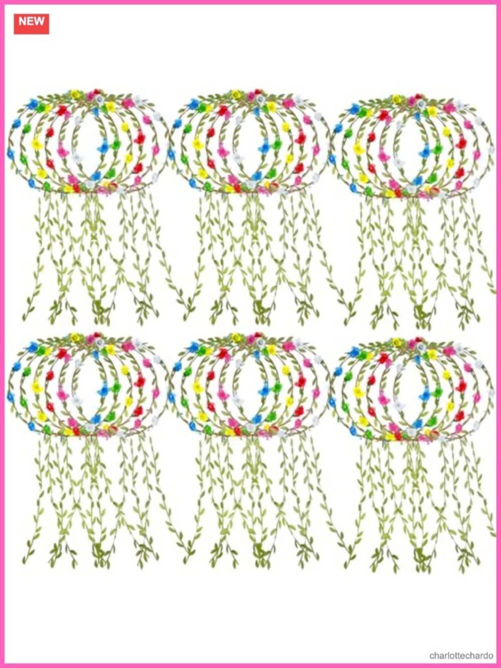 30 Pc Floral Crown Headbands Artificial Flower Garland Wreath Boho Hair